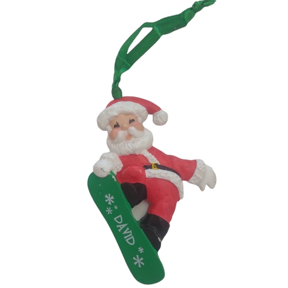 Santa Claus Christmas Ornament Snowboard name David - Picture 1 of 7